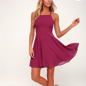 Lulus lace up/backless mini skater dress